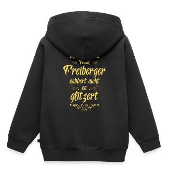 Freiberger Pferd Reitsport Pferdesport Geschenk - Kinder Premium Organic Hoodie - Schwarz - Hinten - AI Model Kid Male (0cm)