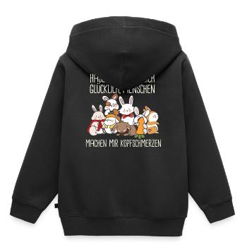 Hase Süß Kaninchen Spruch - Kinder Premium Organic Hoodie - Schwarz - Hinten - AI Model Kid Male (0cm)