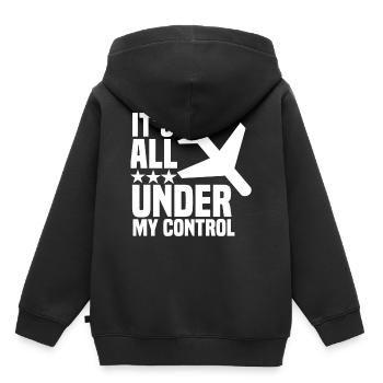 Hôtesse de l'air de l'hôtesse de l'air du pilote - Sweat Premium à capuche enfant bio - noir - Dos - AI Model Kid Male (0cm)