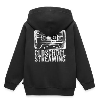 90s Oldschool Streaming - Kids Premium Organic Hoodie - black - Back - AI Model Kid Male (0cm)