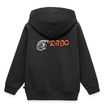 Turbo HP Voiture Automobile Freak Vitesse Rapide - Sweat Premium à capuche enfant bio - noir - Dos - AI Model Kid Male (0cm)