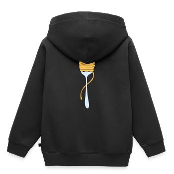 Pasta - Spaghetti wound on fork - Kids Premium Organic Hoodie - black - Back - AI Model Kid Male (0cm)
