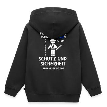 Security Türsteher Sicherheitsdienst Aufpasser - Kinder Premium Organic Hoodie - Schwarz - Hinten - AI Model Kid Male (0cm)
