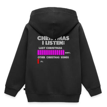 Christmas Song Noël Dernier Cadeau de Christmas - Sweat Premium à capuche enfant bio - noir - Dos - AI Model Kid Male (0cm)