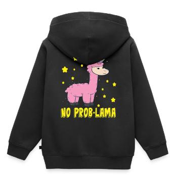 No Prob Lama - Kinder Premium Organic Hoodie - Schwarz - Hinten - AI Model Kid Male (0cm)