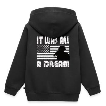 Hip Hop - Kinder Premium Organic Hoodie - Schwarz - Hinten - AI Model Kid Male (0cm)