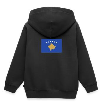 Drapeau kosovar drapeau kosovar Pristina Albanie - Sweat Premium à capuche enfant bio - noir - Dos - AI Model Kid Male (0cm)