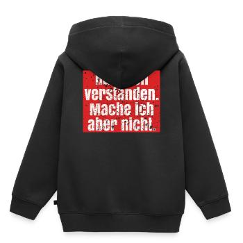 Spruch verstanden, mache aber nicht - Kinder Premium Organic Hoodie - Schwarz - Hinten - AI Model Kid Male (0cm)