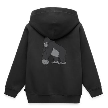 Gorilla - Strong silverback - Sweat Premium à capuche enfant bio - noir - Dos - AI Model Kid Male (0cm)