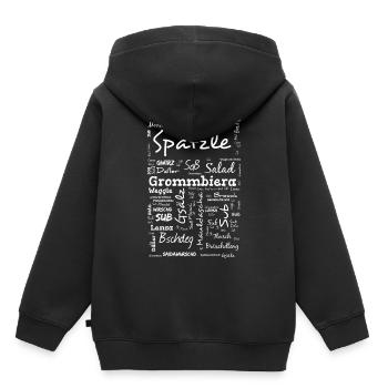 Die man essen kann auf schwäbisch - Kinder Premium Organic Hoodie - Schwarz - Hinten - AI Model Kid Male (0cm)