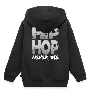 Hip Hop - Kinder Premium Organic Hoodie - Schwarz - Hinten - AI Model Kid Male (0cm)