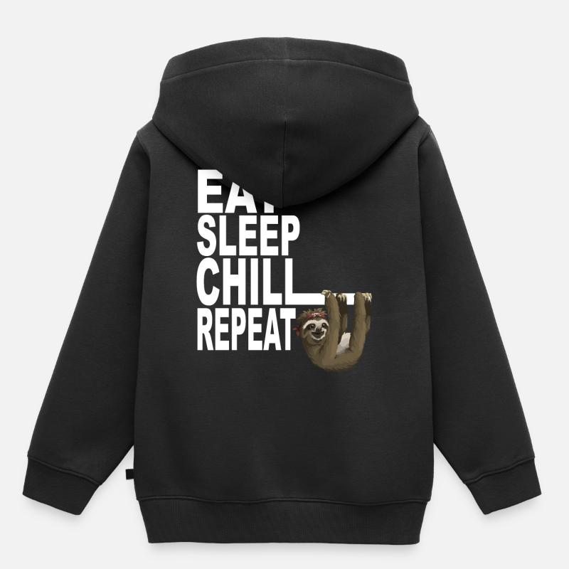 Faultier - Kinder Premium Organic Hoodie - Schwarz