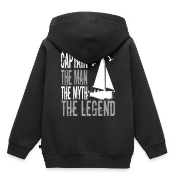 Kapitän - Kinder Premium Organic Hoodie - Schwarz - Hinten - AI Model Kid Male (0cm)
