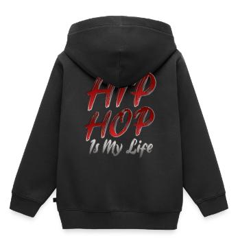 Hip hop - Sweat Premium à capuche enfant bio - noir - Dos - AI Model Kid Male (0cm)