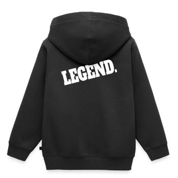 Légende légende légendaire - Sweat Premium à capuche enfant bio - noir - Dos - AI Model Kid Male (0cm)