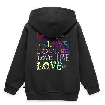 Love - Kinder Premium Organic Hoodie - Schwarz - Hinten - AI Model Kid Male (0cm)