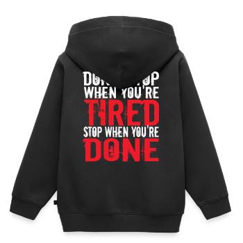 Fitness studio - Sweat Premium à capuche enfant bio - noir - Dos - AI Model Kid Male (0cm)