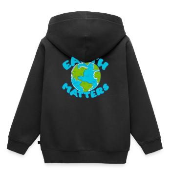 Klima Umweltschutz - Kinder Premium Organic Hoodie - Schwarz - Hinten - AI Model Kid Male (0cm)