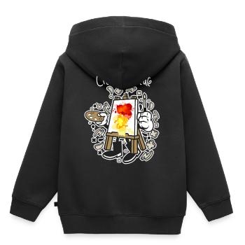 Leinwand Kunst Staffelei Created to create - Kinder Premium Organic Hoodie - Schwarz - Hinten - AI Model Kid Male (0cm)