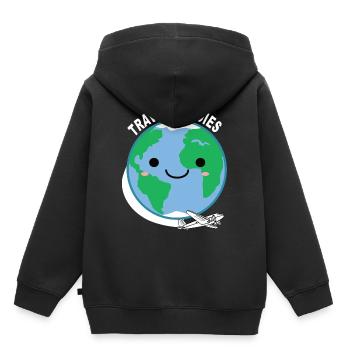 Travel Travel Buddies Traveler Traveling Reisen - Kids Premium Organic Hoodie - black - Back - AI Model Kid Male (0cm)