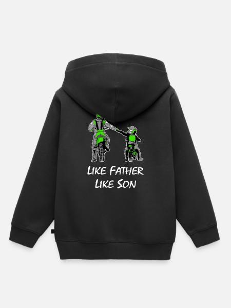 Motocross padre e figlio - Felpa Premium con cappuccio bambino bio - nero