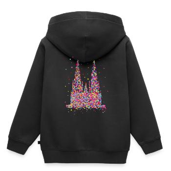 Kölner Dom, Konfetti - Kinder Premium Organic Hoodie - Schwarz - Hinten - AI Model Kid Male (0cm)