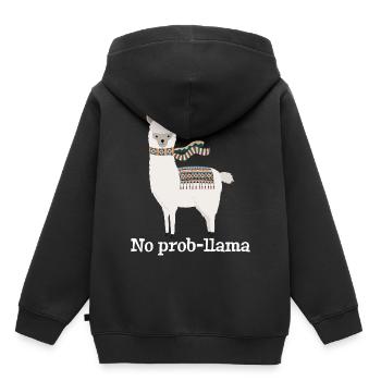 No Prob Llama - Kinder Premium Organic Hoodie - Schwarz - Hinten - AI Model Kid Male (0cm)