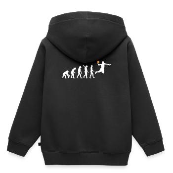 Basketball - Evolution humaine / Darwin - Sweat Premium à capuche enfant bio - noir - Dos - AI Model Kid Male (0cm)