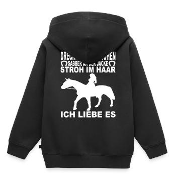 Reiten Reiterrinnen Reitsport Reitverein Reiter - Kinder Premium Organic Hoodie - Schwarz - Hinten - AI Model Kid Male (0cm)