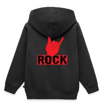 Rock Pommesgabel Rock Musik Heavy Metal Musik - Kinder Premium Organic Hoodie - Schwarz - Hinten - AI Model Kid Male (0cm)