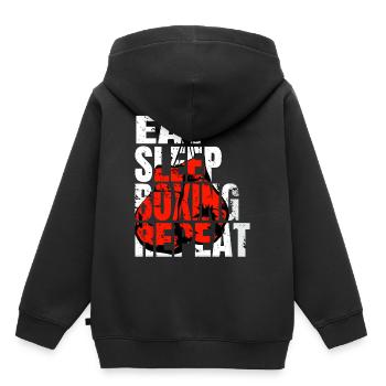 Boxe Boxe Combat Boxe Sparring Boxer Sport - Sweat Premium à capuche enfant bio - noir - Dos - AI Model Kid Male (0cm)