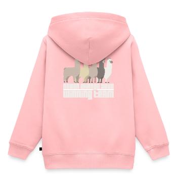 Troupeau d'alpaga - Sweat Premium à capuche enfant bio - rose - Dos - AI Model Kid Female (0cm)