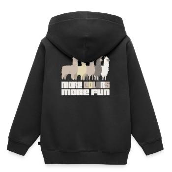 Alpaga Alpaka Alpaka Alpaka Alpaka - Sweat Premium à capuche enfant bio - noir - Dos - AI Model Kid Male (0cm)