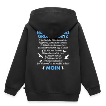 Norddeutsches Grundgesetz Norden Ostsee Nordsee - Kinder Premium Organic Hoodie - Schwarz - Hinten - AI Model Kid Male (0cm)