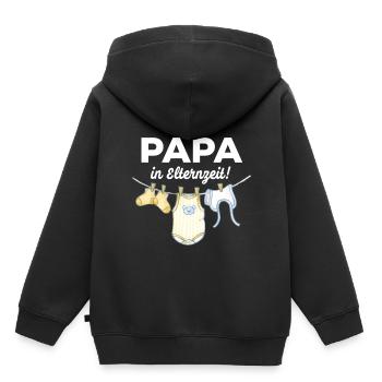 PAPA MACHT DAS schon! GESCHENKIDEE elternzeit - Kinder Premium Organic Hoodie - Schwarz - Hinten - AI Model Kid Male (0cm)