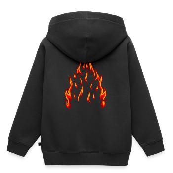 Feuer Flamme Brand Inferno Flamme feurig Hitze - Kinder Premium Organic Hoodie - Schwarz - Hinten - AI Model Kid Male (0cm)