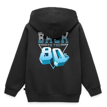 80s 80s party 80s fashion 80s music - Kids Premium Organic Hoodie - black - Back - AI Model Kid Male (0cm)