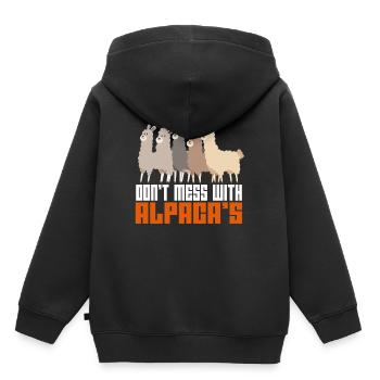Alpaga alpaga alpaga alpaga alpaga - Sweat Premium à capuche enfant bio - noir - Dos - AI Model Kid Male (0cm)
