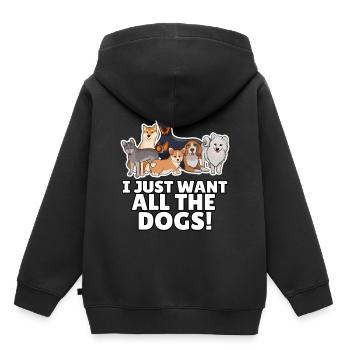 Hund Hunde Hundeliebhaber - Kinder Premium Organic Hoodie - Schwarz - Hinten - AI Model Kid Male (0cm)