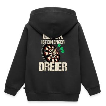 Funny luck is a tight three dart saying - Kids Premium Organic Hoodie - black - Back - AI Model Kid Male (0cm)