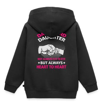 Vater und Tochter - Kinder Premium Organic Hoodie - Schwarz - Hinten - AI Model Kid Male (0cm)