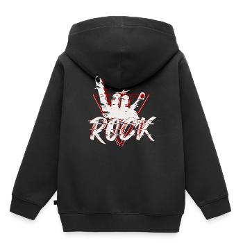 Rock Metal Hand Pommesgabel Geschenk - Kinder Premium Organic Hoodie - Schwarz - Hinten - AI Model Kid Male (0cm)