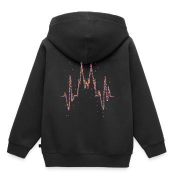 Battement de coeur, cathédrale de Cologne, carnaval - Sweat Premium à capuche enfant bio - noir - Dos - AI Model Kid Male (0cm)