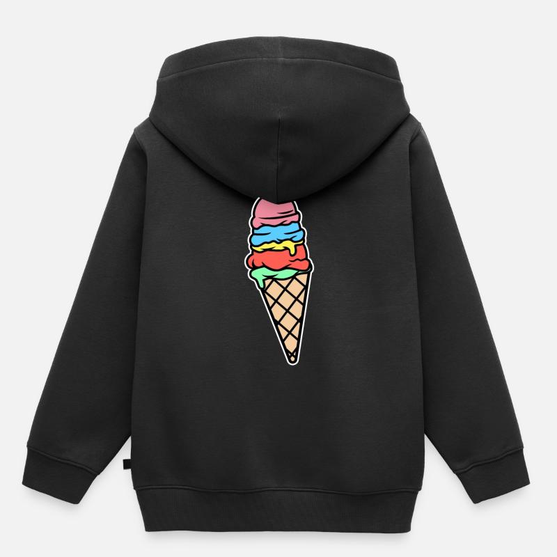 Eis Eiscreme - Kinder Premium Organic Hoodie - Schwarz