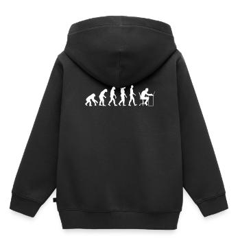 Informatique - Evolution humaine / Darwin - Sweat Premium à capuche enfant bio - noir - Dos - AI Model Kid Male (0cm)
