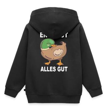 Ente Gut Alles Gut - Kinder Premium Organic Hoodie - Schwarz - Hinten - AI Model Kid Male (0cm)