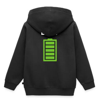 Baby Kind Batterie voll leer Familienshirt - Kinder Premium Organic Hoodie - Schwarz - Hinten - AI Model Kid Male (0cm)