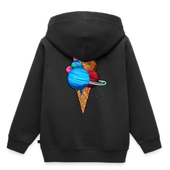 Ice Cream Space Planet Solar System Galaxy - Kids Premium Organic Hoodie - black - Back - AI Model Kid Male (0cm)