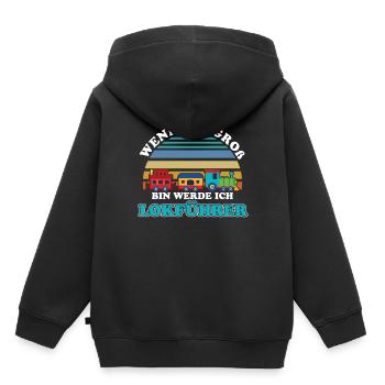 Ich Werde Lokführer Lokomotive Zug Bahn Geschenk - Kinder Premium Organic Hoodie - Schwarz - Hinten - AI Model Kid Male (0cm)