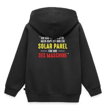 Ich Hab Keine Glatze Solar Panel Kahl Geschenk - Kinder Premium Organic Hoodie - Schwarz - Hinten - AI Model Kid Male (0cm)